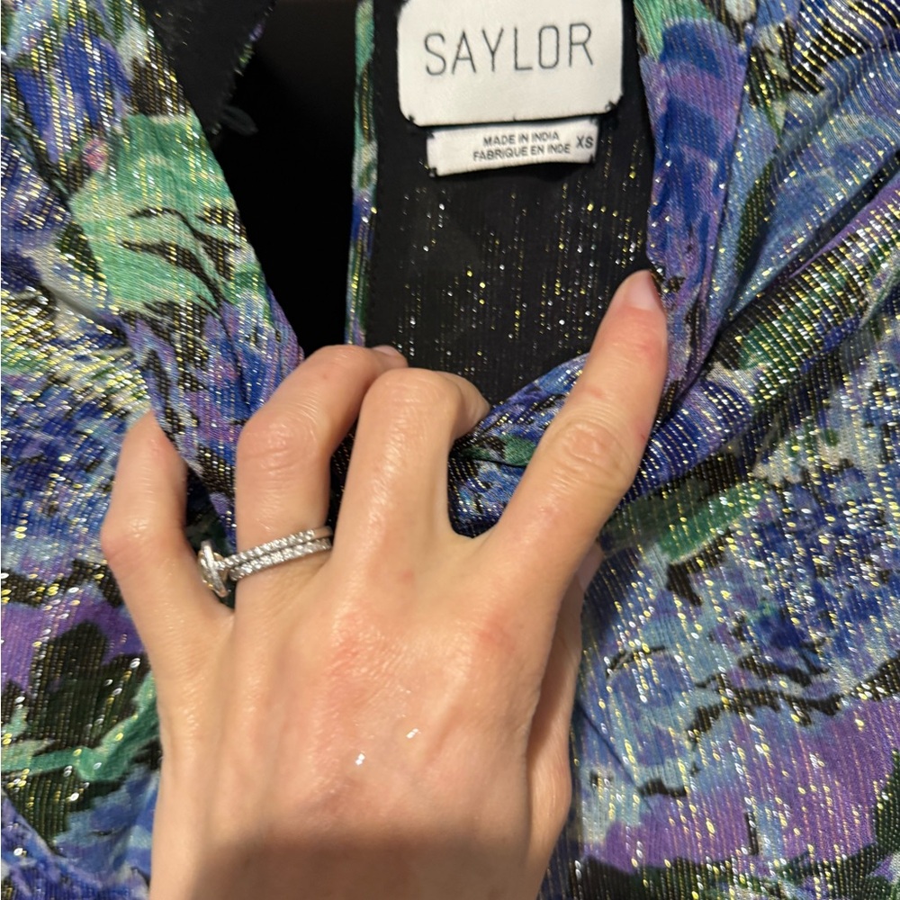 Neat SAYLOR Blue and Purple metallic dress super sexy for your legs! - Picture 6 of 9